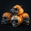 New Pumpkin Skull Head Model Halloween Statues Artificial Resin Skull Carousel 2