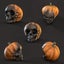 New Pumpkin Skull Head Model Halloween Statues Artificial Resin Skull Carousel 5