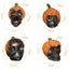 New Pumpkin Skull Head Model Halloween Statues Artificial Resin Skull Carousel 7