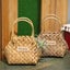 23*11*25cm Hand-woven Rattan Flower Basket Household Flower Storage Carousel 3