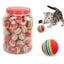 Rainbow EVA Cat Toys Ball Interactive Cat Dog Play Chewing Rattle Carousel 2
