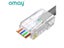 OMAY CAT6 CAT5E RJ45 Modular Plug Network Connectors UTP 50u Gold-Plated 8P8C Carousel 8