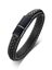 Men's Minimalist Black Leather Bracelet Carousel 1