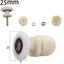 4PCS 19/23/25mm Diameter Shower Glass Sliding Door Hanging Wheel Carousel 4