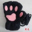 Cat Paw Gloves Winter Cute Cartoon Cat Girl Open Finger Gloves Carousel 4
