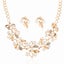 Jewelry Set Artificial Pearl Crystal Leaf Necklace Earring Set Carousel 1