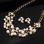 Jewelry Set Artificial Pearl Crystal Leaf Necklace Earring Set Carousel 2