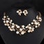 Jewelry Set Artificial Pearl Crystal Leaf Necklace Earring Set Carousel 5
