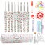 50 pcs Crochet Hooks Set Kit Weave Yarn Knitting Needles Sewing DIY Tools Bag Carousel 1