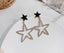$1 reserve golden pentagram zirconia sparkle setting earrings brand new Carousel 5