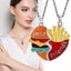 3 Pairs Friendship Necklace Fries And Burger Pattern Daily Necklace Matching Nec Carousel 4