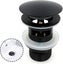 Black Sink Waste Basin, Chrome Pop Up Waste Large Area, Automatic Pop Up With Ov Carousel 1