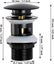 Black Sink Waste Basin, Chrome Pop Up Waste Large Area, Automatic Pop Up With Ov Carousel 2
