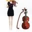 Violin Ornament Easy-cleaning Mini Dollhouse Violin 1/12 Scale Carousel 2