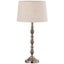 Silver Antique Table Lamp- Natural Linen Carousel 1