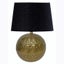 Antique Brass Table Lamp- Black Cotton Shade Carousel 1