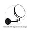 Wall Mounted 5X Magnifying Shaving Round Makeup Mirror (Black 20CM ) Carousel 3
