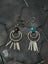 Vintage Silvertone Bohemian Turquoise Drop Earrings Carousel 2