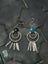 Vintage Silvertone Bohemian Turquoise Drop Earrings Carousel 1