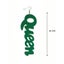 Queen Wood Dangle Pierced Earrings -Green Carousel 2