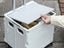 Folding Utility Cart Rolling Crate Handcart with Lid for Camping Shopping Grey Carousel 3