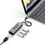SATECHI Aluminum 2-in-1 3 Port USB Hub & Ethernet 3x USB-C USB3.0 - 1x Ethernet Carousel 3