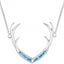 925 Sterling Silver Opal Deer Antler Necklace "Kelby" (Blue) Carousel 1
