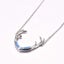 925 Sterling Silver Opal Deer Antler Necklace "Kelby" (Blue) Carousel 5