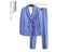 Groom Wedding Dress Fall New Sky Blue Check Double Breasted Two Piece Top And Carousel 3