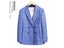 Groom Wedding Dress Fall New Sky Blue Check Double Breasted Two Piece Top And Carousel 7