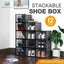 12PCS Shoe Box Storage Display Case Black Carousel 1
