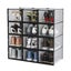 12PCS Stackable Shoe Storage Box Sneaker Display Case Shelf Rack Black Carousel 1