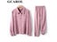 GCAROL Women Tracksuits Velvet Jacket Pants Oversized Coat Elastic Waist Carousel 6