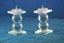 Stunning Swarovski Crystal 2 Faceted Ball Pillar Candle Holders with Spike Top#1 Carousel 5