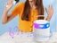 Bluetooth Mini Karaoke Machine Portable Speaker with 2 Wireless Microphone White Carousel 3