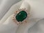 Ring Emerald CZ Platinum Rose Gold Plated Oval Design Ring Open Size Carousel 1