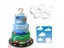 5/4/3pcs Cookie Cutter Plastic Bakeware Fondant Cake Mold Football Clouds Shape Carousel 3