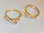 Hoop Earrings Gold Electroplated CZ Crossover Design Hoops Geometric Earrings Carousel 1