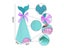 10Pcs Mermaid Tail Paper Candy Box Gift Bags Popcorn Boxes For Kids' Birthday Carousel 5