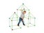 2 X 121Pcs DIY Kids Fort Building Kit Play House Tent Toy Construction Toys Carousel 4