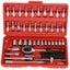 Brand New 46Pcs 1/4" Drive Ratchet Socket Wrench Bit Socket Bar *Sale NOW* Carousel 1