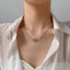 New Beads Neck Chain Butterfly Pendant Necklace Gentle Silvery Color Carousel 2