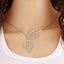 Leaf Necklace Twin Leaves Necklace Pendant Necklace Silver Simple Lariat Necklac Carousel 1
