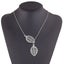 Leaf Necklace Twin Leaves Necklace Pendant Necklace Silver Simple Lariat Necklac Carousel 2