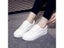 Women's White Canvas Lace-up Leather Shoes Breathable Skateboarding Flats For Carousel 4