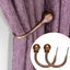 2 Metal Decorative Curtain Holdbacks, Window Drapery Tiebacks For Bedroom, With Carousel 3