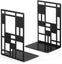 2 Pieces Bookends, Metal Bookends, Black Bookends, Design Bookends, Non-slip Bas Carousel 4