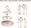 2-tiers Cupcake Tray Stand Crown Handle Hardware Fruit Plate Fittings(gold) Carousel 2