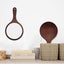 Brown Wooden Round Hand Mirror With Wooden Handle For Makeup, Cutting, Shaving, Carousel 4