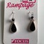 Earrings - Hook - Elegant Silver With Black Teardrop Carousel 1